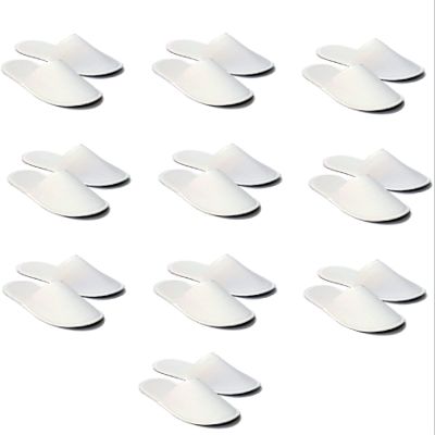 CHOCHILI 24 Pairs Fabric Packed Terry Cotton Disposable Slippers for Airbnb Spa Wedding Guests Adult Men Women Size 10-11, White
