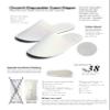 CHOCHILI 24 Pairs Fabric Packed Terry Cotton Disposable Slippers for Airbnb Spa Wedding Guests Adult Men Women Size 10-11, White view 2