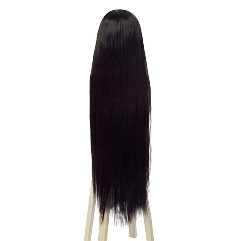100cm Cosplay Wigs Black Straight Heat Resistant Synthetic Hair