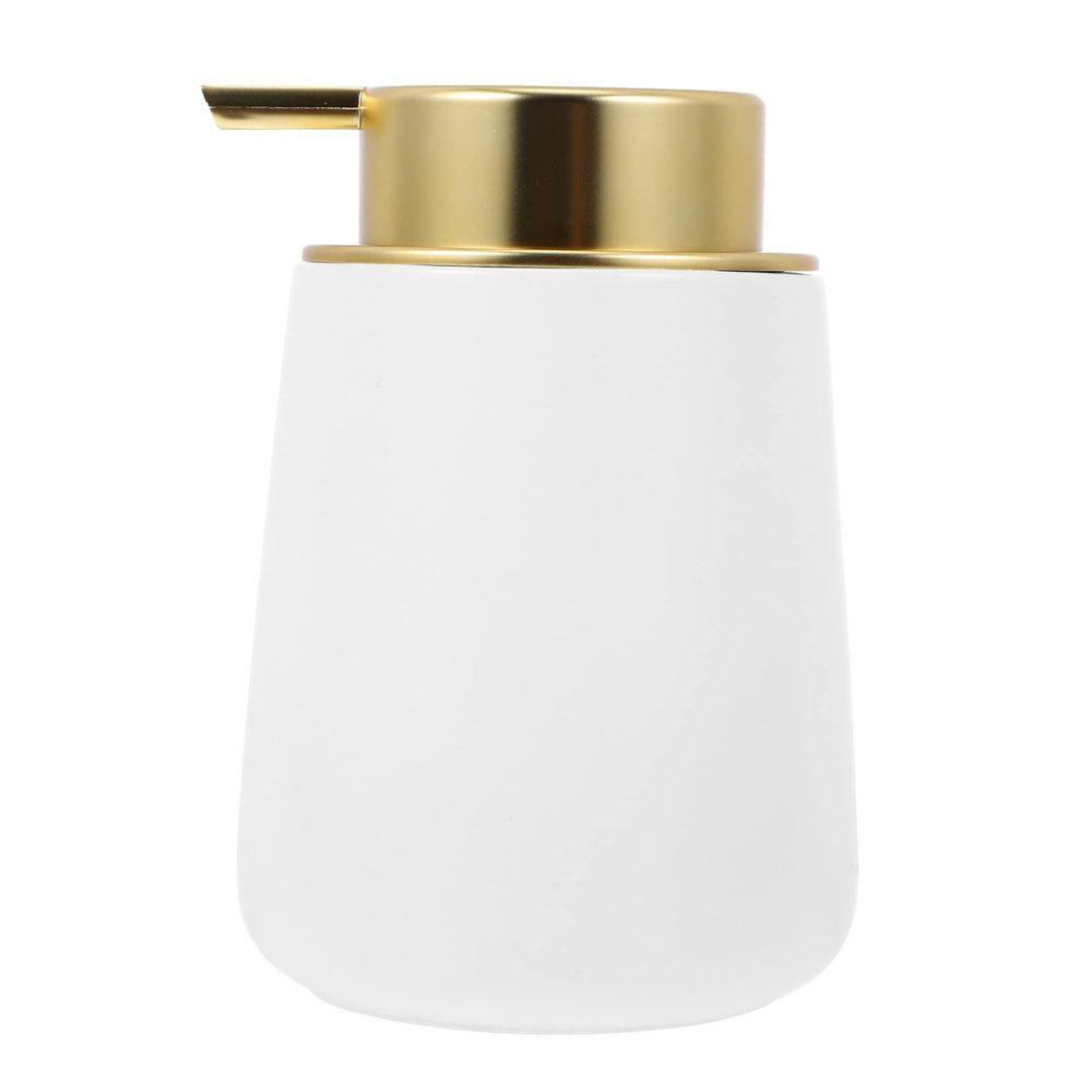 Beaupretty Refillable Shampoo Dispenser Ceramic Bottle Press Pump for Toiletry Shampoo Container Reusable Bottles