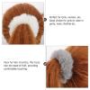Beaupretty 4pcs Fuzzy Hair Holders Soft Faux Fur Scrunchies for Comfortable Ponytails Buns for Casual Formal Styles Ginger view 3