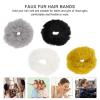 Beaupretty 4pcs Fuzzy Hair Holders Soft Faux Fur Scrunchies for Comfortable Ponytails Buns for Casual Formal Styles Ginger view 4