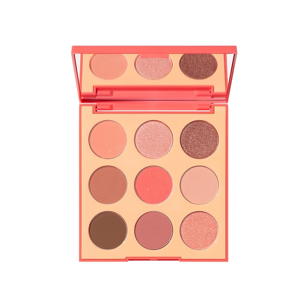 Morphe 9E Pretty In Peach Artistry Palette - Peach & Brown Makeup Palette with Matte and Shimmer Finishes - Highly Pigmented Eye Makeup with a Blendable & Buildable Formula (0.35 oz)