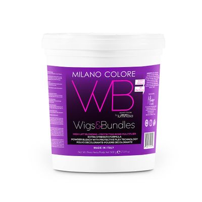 Milano Care WB-Wigs and Bundles Bleach Powder  Dust Free Blue Lightening Powder. Hair Bleaching Powder for Highlights, Balayage and Hair Lightening-Lifts up to 9 levels-PLEX- Technology 500 gr-17 oz