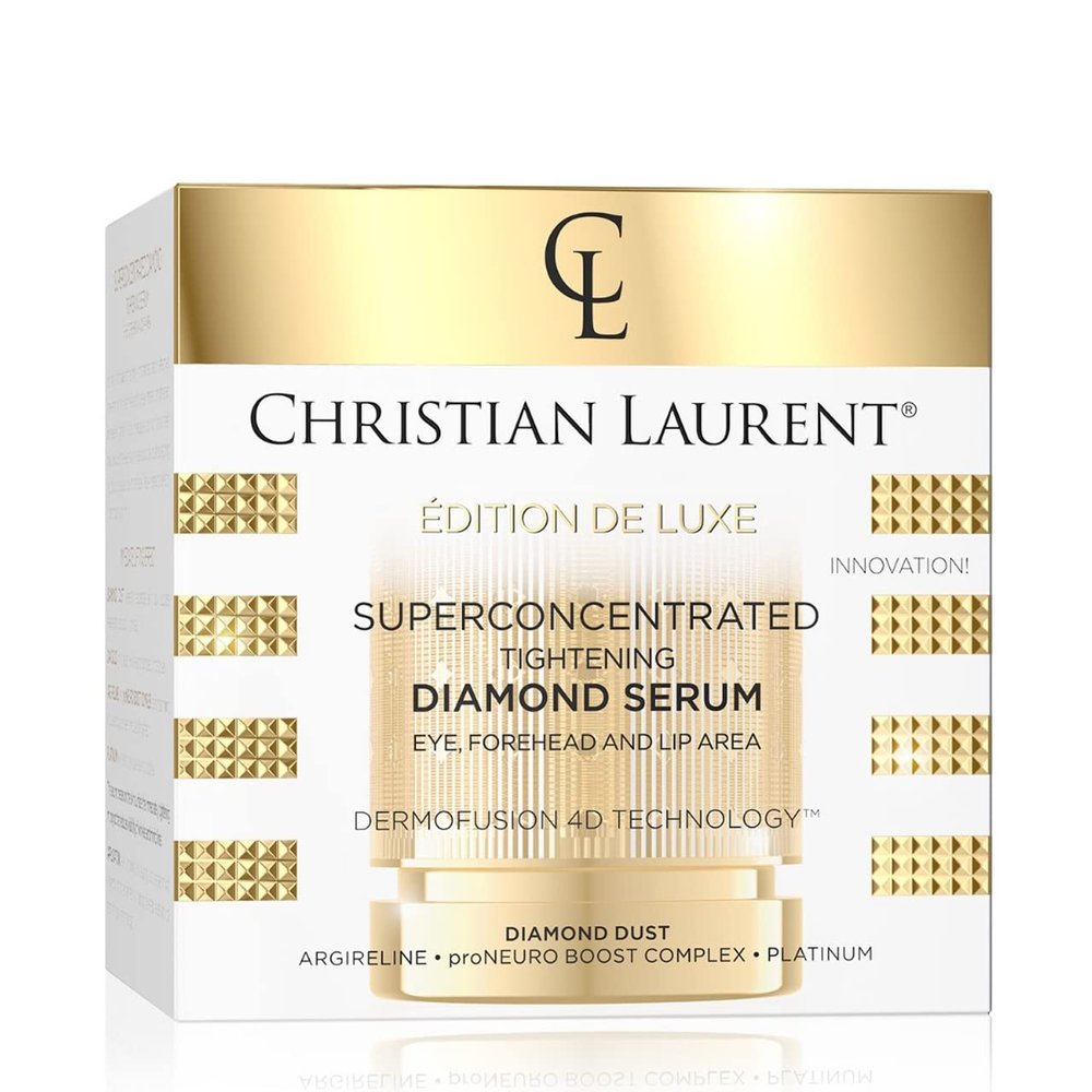 Christian Laurent Super Concentrated Diamond Tightening 24K Gold Serum | 30 ML | Eye, Forehead and Lip Area | Anti-aging Anti-wrinkle Cream With Moringa Oil and Betaine