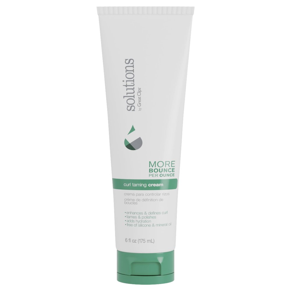 GREAT CLIPS Solutions Curl Taming Cream, 6oz | Enhance & Define Curls | For a Tame and Polished Look