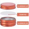 0.5 oz Screw Top Aluminum Tin Jar with Screw Lid and Blank Labels (Orange - Pack of 32) view 3