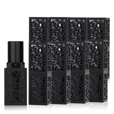 10Pcs Empty Lipstick Tube, 12.1mm Lipstick Tube Empty DIY Cosmetic Lip Balm Container Bottle Lipstick Container Lipstick Bottle Black Hollow Lipstick Tube Handmade Lipstick Shell(01)