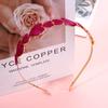 HZEYN Valentine's Day Headband Glitter Heart Headband Sparky Sweet Love Heart Hairband Hair Accessories for Women Girls Festive Holiday Gift Fuchsia view 2