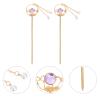 Beaupretty 2pcs Vintage Rhinestone Hair Chopsticks Tassels Elegant Chinese Style Hairpins for Chignon and Updo for Weddings and Special Occasions view 2
