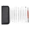 10 PCS Wax Carving Tools Dental Waxing Instruments with Case, Stainless Steel Wax Carvers Set - Metal Clay Sculpting Pottery Sculpture Tools - Double Ended DIY Waxing Modeling Kits view 1