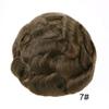 Toupee For Men French Lace Front Mens Hair System Bleached Knots Clear Poly Hair Replacement Black Brown Blonde Mix Gray 7"X9", 7 Very Light Brown 100% density view 2