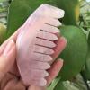 Natural Rose Quartz Crystal Comb Head Hair Massage Gua Sha CombsJade Stones Gifts,rose view 1