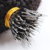 RJ HAIR Kinky Curly Nano Ring Human Hair Extension Monoglian Curly Nano Ring I Tip Human Hair Micro Beads 100g 100pcs (28inch 100 Strand, #1(Jet Black)) view 2