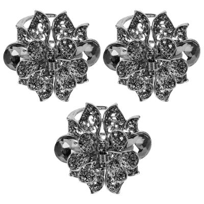 3Pcs Mini Jaw Clips Metal Crystal Hair Claws Vintage Metal Rhinestone Hair Clip Accessories for Women Girls