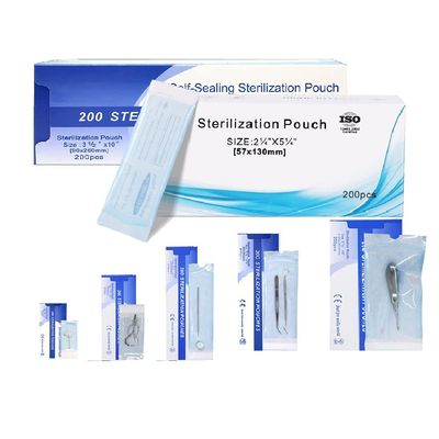 200pcs/box Self-sealing Sterilization Pouches Bags Medical-grade Bag Disposable Tattoo Nail art Bags Accessories (190X360mm)