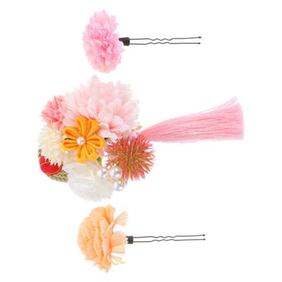 Beaupretty 3pcs Elegant Japanese Style Hair Clips Handmade Flower Hairpins for Photography Parties Weddings Delicate Tassel Design Hair Accessories for Women and Girls