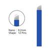 S12 30pcs Eyebrow Microblading Needles with 0.20mm Diameter,Permanent Makeup Manual Eyebrow Tattoo Needle Microblading Blades -Blue 12 Sloped Needles view 2