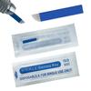 S14 30pcs Eyebrow Microblading Needles with 0.20mm Diameter,Disposable Lip Tattooing Microblades Permanent Makeup Blades -Blue 14 Sloped Needles view 1