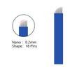 S18 30pcs Eyebrow Microblading Needles with 0.20mm Diameter,Permanent Makeup Manual Eyebrow Tattoo Needle Microblading Blades -Blue 18 Sloped Needles view 2