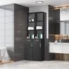 JLBVI Barber Station, Wall Mount Salon Station for Hair Stylist, Styling Beauty Spa Table, Salon Cabinets and Storage Black view 2