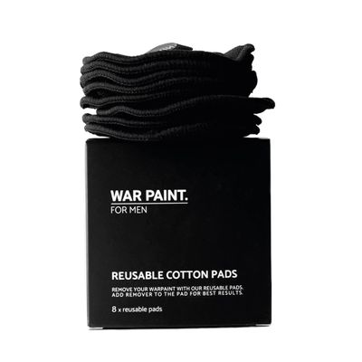 War Paint for Men Reusable Bamboo & Cotton Makeup Remover Pads - Vegan Friendly & Cruelty-Free - Makeup Removal Product for Men - 8 Pack