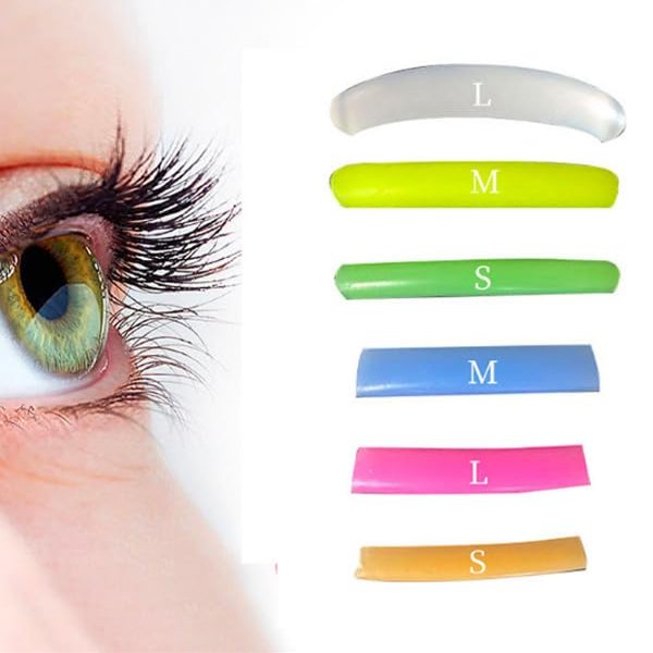 AKOAK 6 Pair of Eyelash Curling Pads, Reusable Silicone Eyelash Lifter Pads, Colours Soft Eyelash Curling Patch for Eyelash Lifter, S, M, L