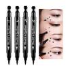 BINGBRUSH Double-sided Liquid Stamp Eyeliner Pen, Face Stamps Makeup Extremely Black Waterproof Slim Gel Felt Tip High Black Pigment Liquid Eyeliner & Seal (black) view 1