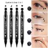 BINGBRUSH Double-sided Liquid Stamp Eyeliner Pen, Face Stamps Makeup Extremely Black Waterproof Slim Gel Felt Tip High Black Pigment Liquid Eyeliner & Seal (black) view 2
