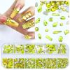 Dowarm 3200PCS Nail Art Rhinestones, Citrine/Yellow Flatback Rhinestones for Nails, Crafts, 12 Styles 3D Glass Crystal Nail Gems, Glitter Diamond view 1