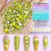 Dowarm 3200PCS Nail Art Rhinestones, Citrine/Yellow Flatback Rhinestones for Nails, Crafts, 12 Styles 3D Glass Crystal Nail Gems, Glitter Diamond view 3