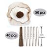 50 Pcs Bun Hair Nets Set Invisible Mesh Hair Nets Ballet Hair Bun with 40 U Shaped Pins for Women Ballet Bun Sleeping and Wig (Brown) view 2