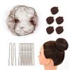 50 Pcs Bun Hair Nets Set Invisible Mesh Hair Nets Ballet Hair Bun with 40 U Shaped Pins for Women Ballet Bun Sleeping and Wig (Dark Brown) view 1