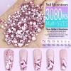 Dowarm 3200PCS Nail Art Rhinestones, Light Pink Flatback Rhinestones for Nails, Crafts, 12 Styles 3D Glass Crystal Nail Gems view 3