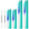 Mudder 6 Pack Crystal Glass Fingernail File with Case for Natural Nail and Cuticle Pusher Dual Ended Manicure Stick Set Nail Care Large Small Portable Tool Gift for Women Pastel Green Violet(Green) view 1