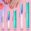 Mudder 6 Pack Crystal Glass Fingernail File with Case for Natural Nail and Cuticle Pusher Dual Ended Manicure Stick Set Nail Care Large Small Portable Tool Gift for Women Pastel Green Violet(Green) view 2