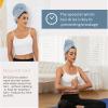 BYCOO Large Microfiber Hair Towel Wrap for Women, Anti Frizz Hair Drying Towel with Elastic Strap, Fast Dry | Super Absorbent | Quick Dry Hair Turban for Wet, Curly, Long & Thick Hair -Blue view 2
