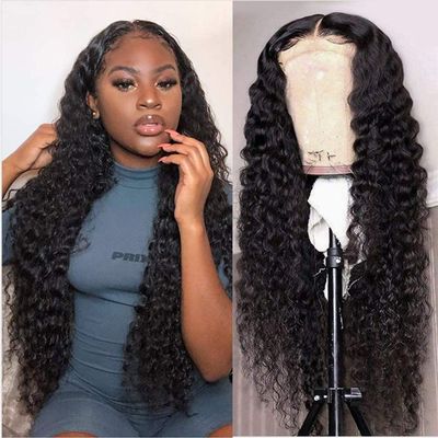 13x4 Lace Front Wigs Human Hair Pre Plucked 150% Density Indian Remy Deep Curl Human Hair Wigs Curly Lace Frontal Wigs Human Hair Natural Color by INTRIGUED BEAUTY SUPPLY & ATTIRE (22)