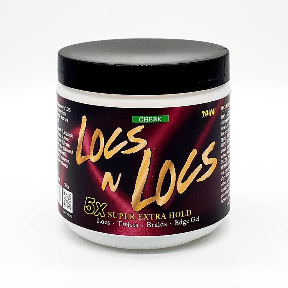 Taha Locs & Locs Gel - 5X Super Extra Hold, Natural & Non-Damaging for Locs, Braids, Twists - 16 Oz (Chebe, 1 Pound(Pack of 1))