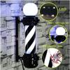 MIUXIU Barber Pole Black White LED Light,Traditional Barber Pole Outside Barber Shop Rotating Light Sign Light Box Rainproof Hairdressing Salon Save Energy Wall Lamp (68x26CM) view 2