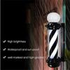 MIUXIU Barber Pole Black White LED Light,Traditional Barber Pole Outside Barber Shop Rotating Light Sign Light Box Rainproof Hairdressing Salon Save Energy Wall Lamp (68x26CM) view 3