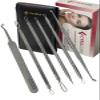 German Stainless Professional Set of 6- Blackhead Remover Comedones Extractor Acne Removal Kit for Blemish,Whitehead Popping, Zit Removing for Nose Face Tools-Blackhead Removal w/Zipper Leather case view 2
