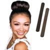 PONY-O Patented Donut Ponytail Holder BUN BARZ - 2 Pack No Damage Hair Bun Maker - Pony Tail Accessory for Easy Styling, Ballet Buns - Black and Brown view 1