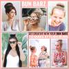 PONY-O Patented Donut Ponytail Holder BUN BARZ - 2 Pack No Damage Hair Bun Maker - Pony Tail Accessory for Easy Styling, Ballet Buns - Black and Brown view 2