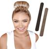 2 BUN BARZ by PONY-O:Patented Bendable No Damage Donut Hair Bun Maker  Easy Hair Styling Roll & Bend (Black & Light Brown) view 1