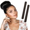 2 BUN BARZ by PONY-O: Patented Bendable No Damage Donut Hair Bun Maker  Easy Hair Styling Roll & Bend (Black) view 1