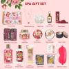 Valentines Day Gifts for Women - 35 Pcs Bath and Body Gifts Basket Set Rose Spa Gifts Set Skin Care Set for Women, Gift Baskets Set for Mothers Day Mom for Christmas, Birthday, All Occasion Present view 2