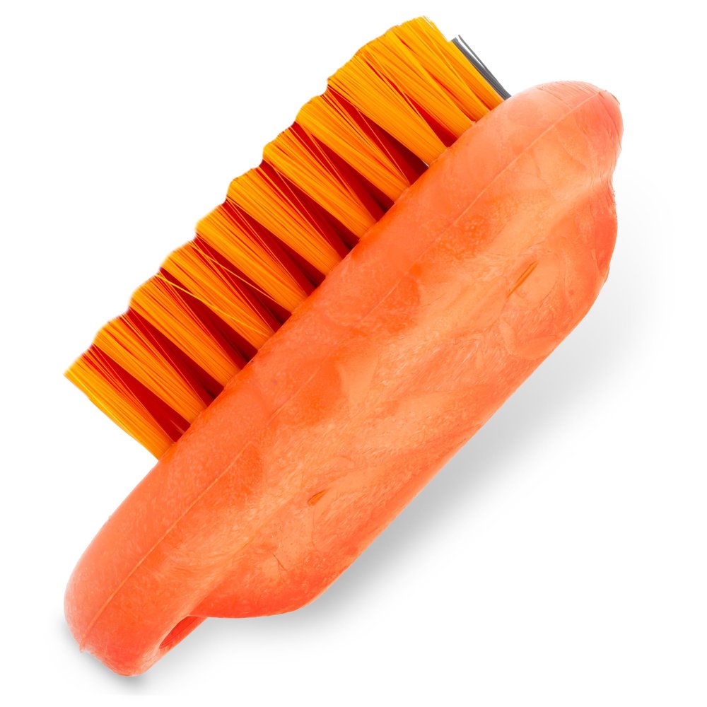 SPARTA Nail Scrub Brush Commercial-Grade, Heavy-Duty Hand and Fingernail Brush with Stiff Bristles for Gardeners, Mechanics, And Foodservice Personnel, Plastic, 5 Inches, Orange, (Pack of 12)
