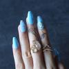 MqpQ Coffin Baby Blue Glossy Press On Nails With French Crystal Design Exquisite Fake Nails Gel Cover False Nails Ballet Square view 2
