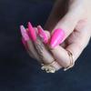 MqpQ Fake Nail Tips Baby Pink New Fake Nails Ruby Rhinestone Design Lovely With Gifts For Girlfriends False Nails Coffin view 4